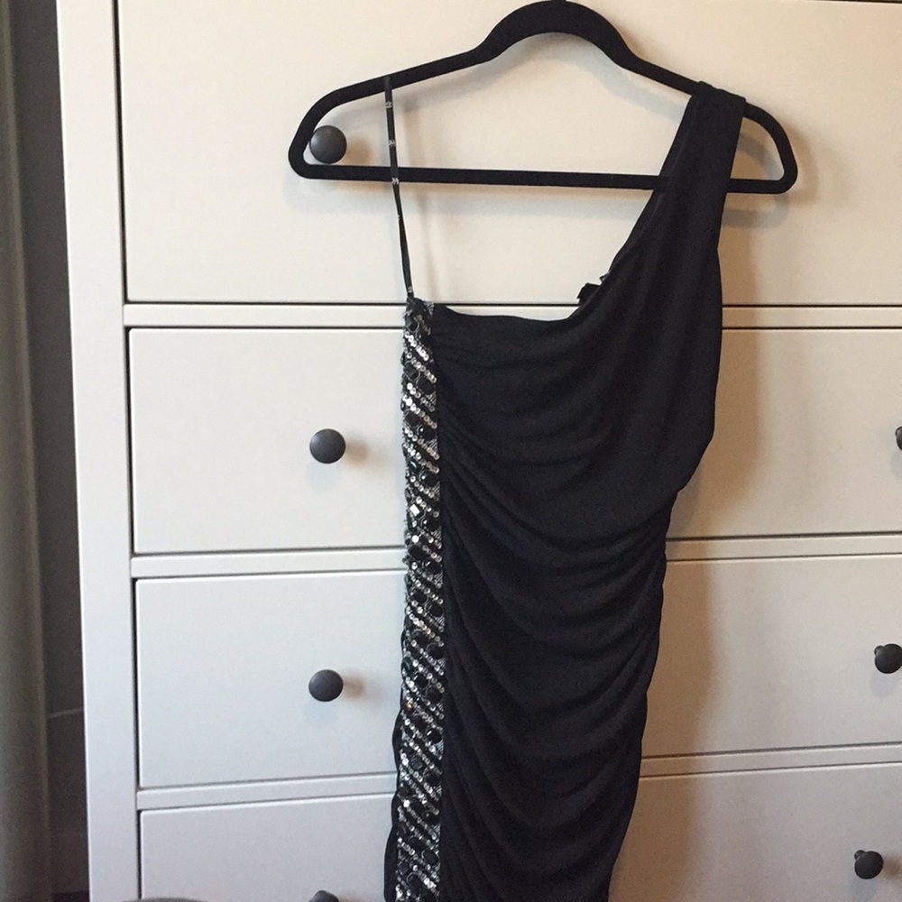 Black one shoulder dress